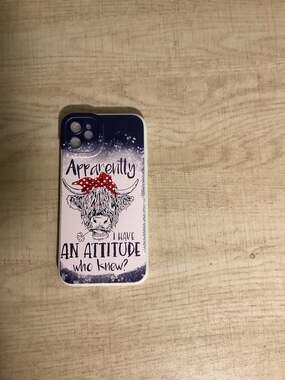 Apparently I Have An Attitude Highland Cow Graphic iPhone Case iPhone 11